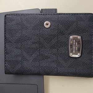 MK Black Snap Passport Cover